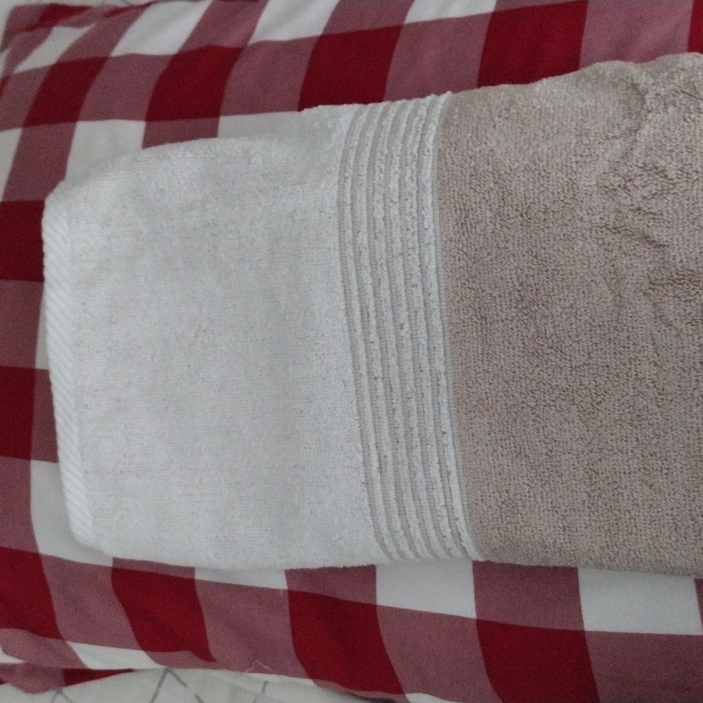 KAS Bath Towels two-tone 100% cotton white beige